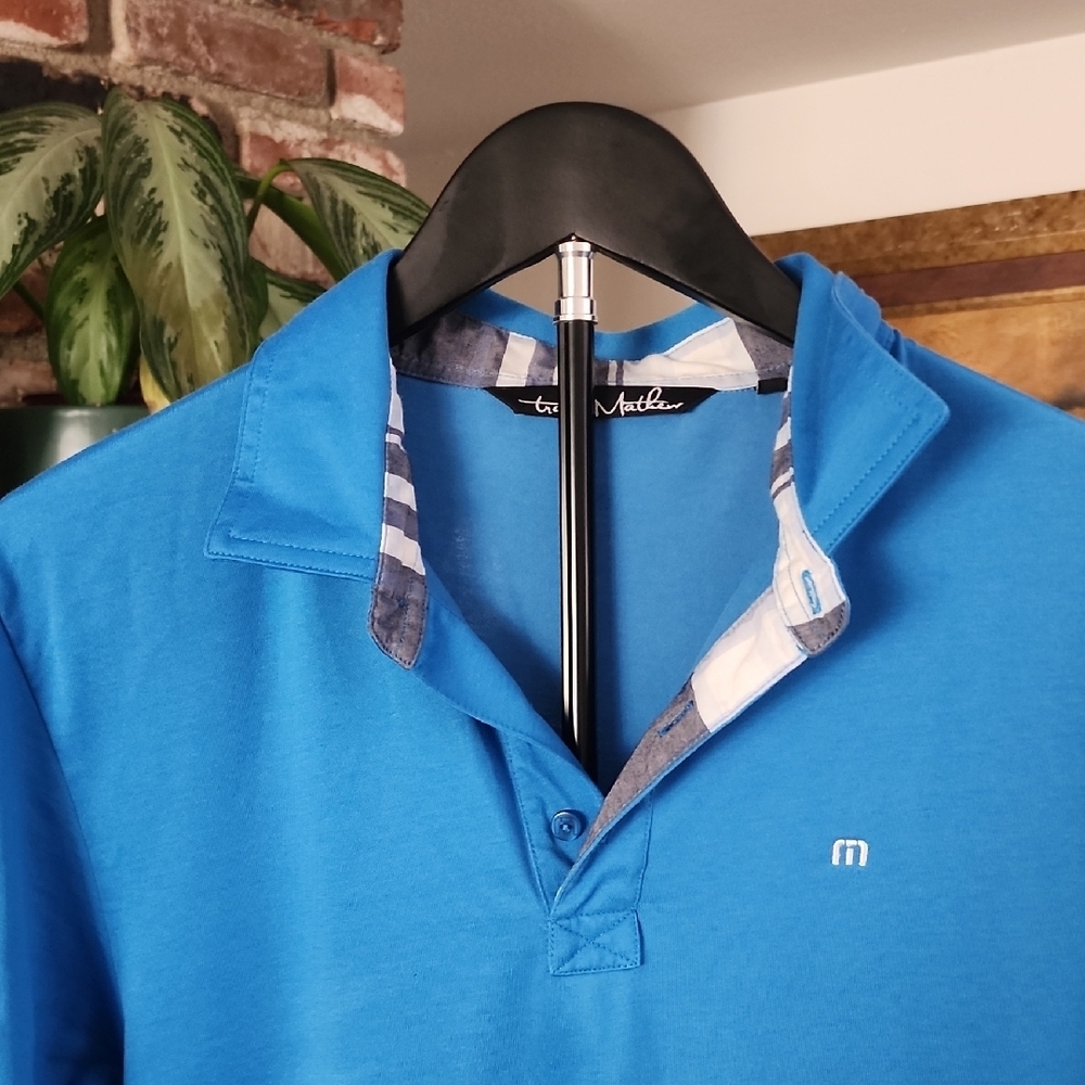 Travis Mathew Vibrant Blue Performance Polo Shirt Men’s Small Golf Short Sleeve - Picture 2 of 10